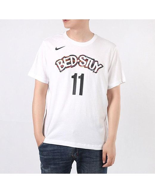 Nike White Dri-Fit Nba 19-20 Brooklyn Nets 11 Irving Tee for men