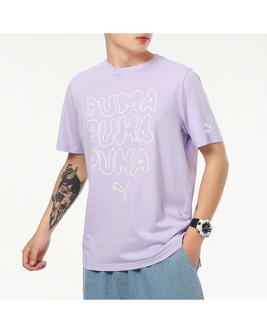 PUMA Purple Summer Graphic T-Shirt for men
