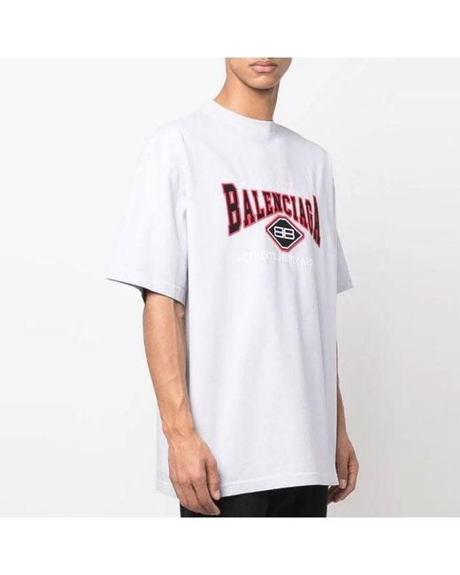 Balenciaga White Bb Authentic Jersey Apparel T-Shirt Large Fit 'Light'