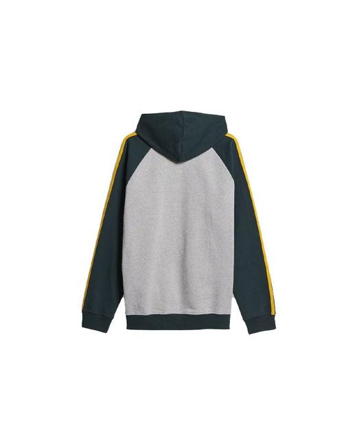 Adidas Gray Originals X Noah Crossover 3-Stripes Logo Printing Colorblock Pullover for men