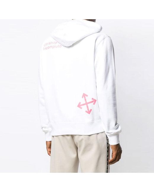 Off-White c/o Virgil Abloh White Arrows Sketch Cotton Loose Normal Fit Sweater for men