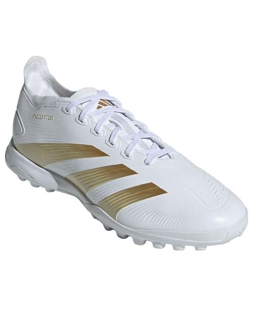 Adidas White Predator League Turf 'Cloud Metallic Sandy Met' for men