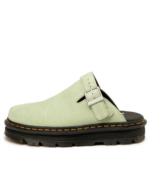 Dr. Martens Green Zebzag Suede Casual Slingback Platform Mules 'Sage' for men