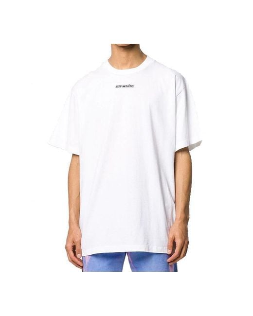 Off-White c/o Virgil Abloh White Back Arrow Printing Pattern Round Neck Short Sleeve Loose Fit for men