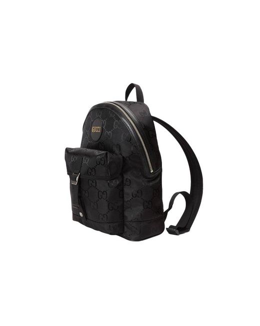 Gucci Black Off The Grid Otg Environmental Friendly Series Logo Leather Logo Nylon Schoolbag Backpack