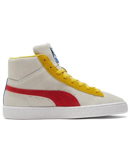 PUMA White Suede Mid 21 Lemon'