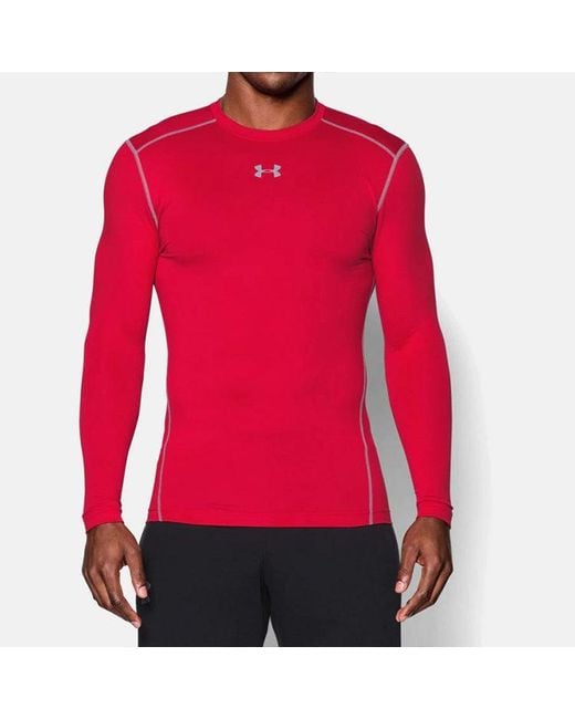 Under Armour Red Coldgeararmour Compression Crew Shirt for men