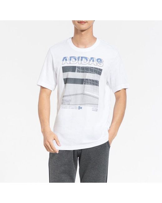 Adidas Gray Mh Photo Tee Training Sports Round Neck Short Sleeve for men