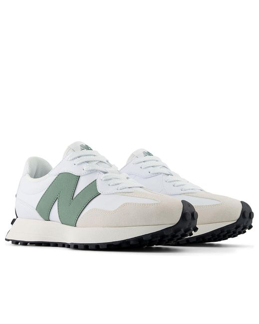 New Balance White 327 Dark Juniper' for men