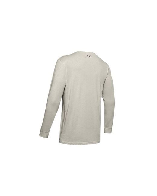 Under Armour Gray Half Logo Training Sports Long Sleeves T-Shirt for men