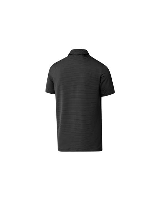 Adidas Black Ottoman Stripe Golf Polo Shirt for men