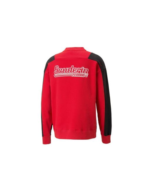 PUMA Red Scuderia Ferrari Statement Crew Neck Sweatshirt for men