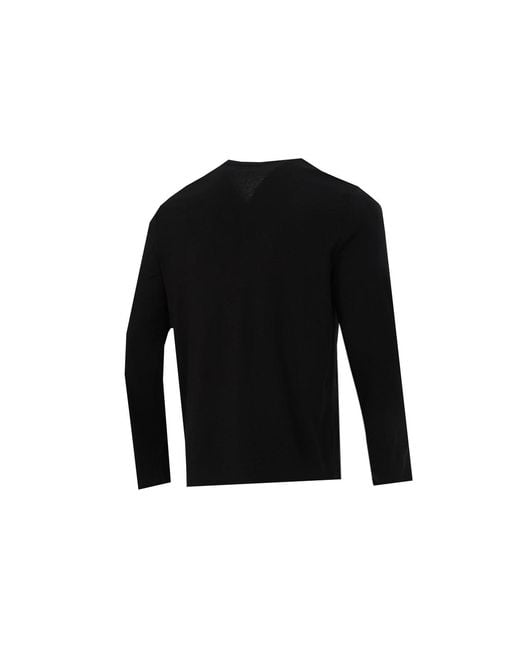 PUMA Black Logo Print Training Sports Breathable Round Neck Long Sleeve T Shirt S for men