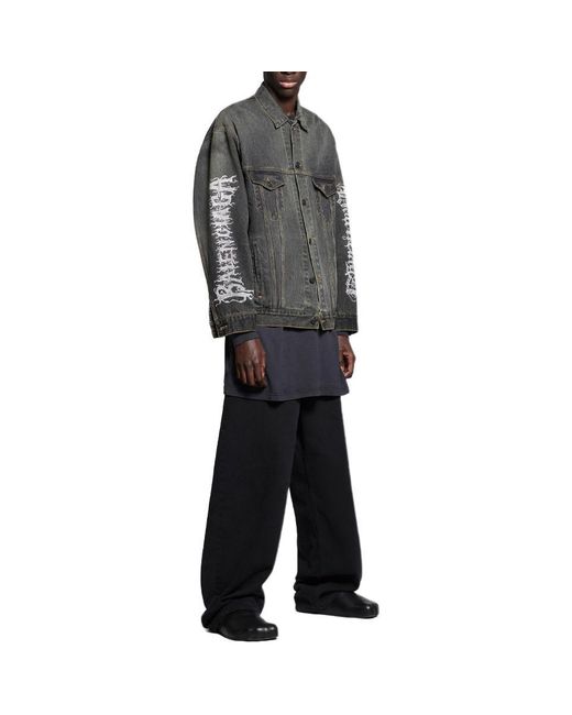 Balenciaga Gray Crypto Large Fit Jacket 'Light' for men