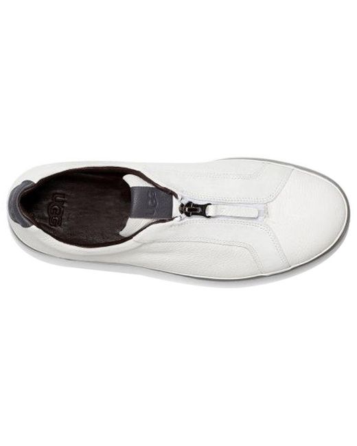 Ugg White Cali Low-Top Zip-Up Sneakers for men
