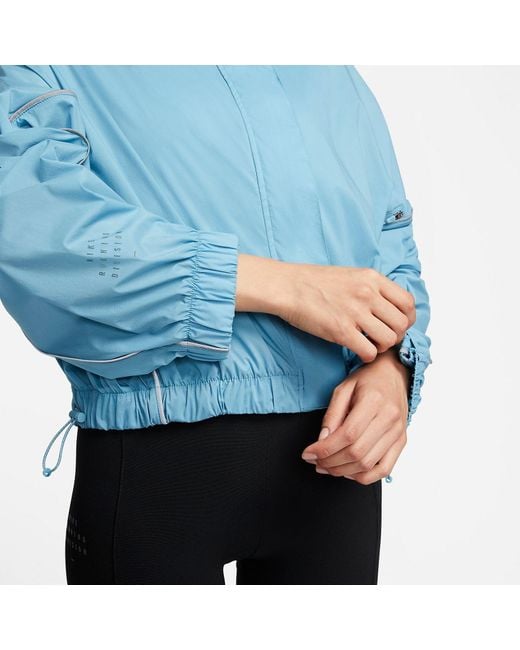 Nike Blue (Wmns) Windbreaker Run Division Jacket Asia Sizing