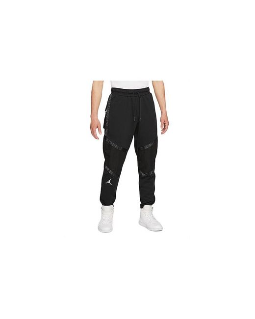 Nike Black Dri-Fit Zion Big Pocket Patchwork Print Knit Sports Bundle Feet Pants for men