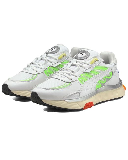PUMA White Wild Rider Techno Glare' for men