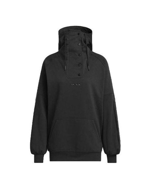 Adidas Black Originals X Ivy Park Snap-Neck Hoodie for men