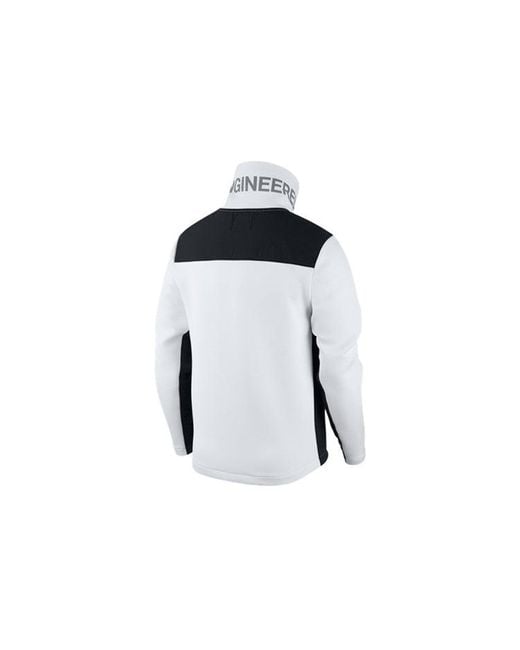 Nike Blue 23 Engineered Stand Collar Knit Contrasting Colors Half Zipper for men