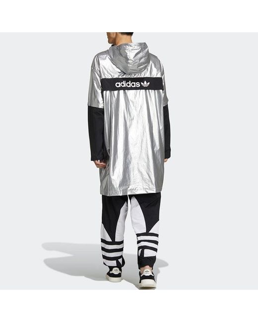 Adidas Blue Originals Liquid Metal Wb Sports Hooded Windbreaker Jacket for men
