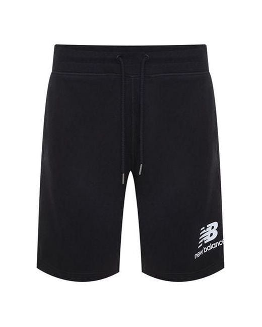 New Balance Blue Essentials Stacked Logo Shorts for men