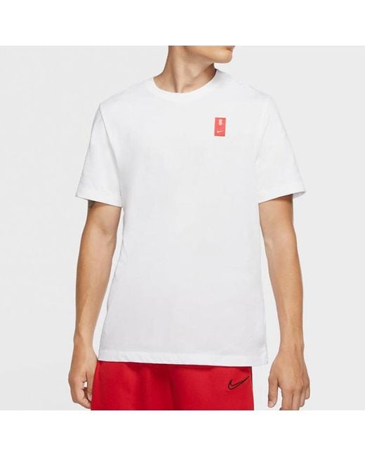 Nike White Dri-Fit Kyrie Logo Applique Basketball Tee for men