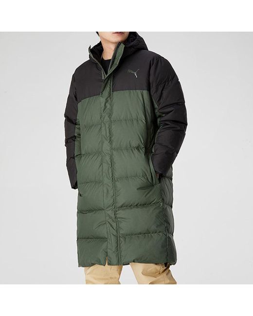 PUMA Green Long Oversized Down Jacket for men