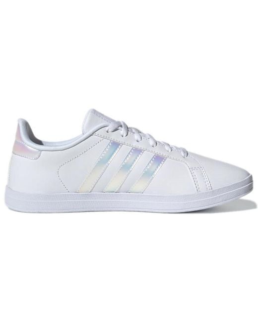 Adidas White (Wmns) Courtpoint Shoes Iridescent'