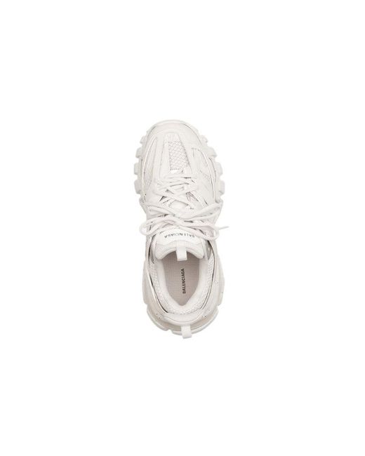 Balenciaga White Logo-Patch Lace-Up Sneakers