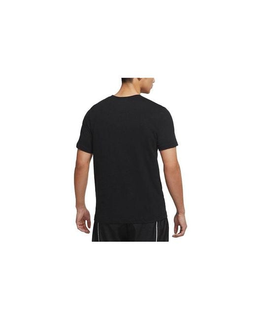 Nike Black Cartoon Pattern Large Logo Printing Round Neck Casual Short Sleeve for men