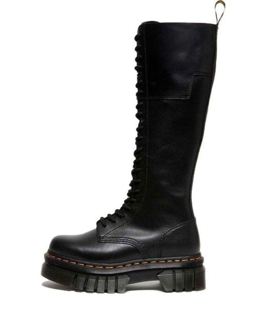 Dr. Martens Black Dr.martens Audrick 20-eye Leather Knee High Platform Boots