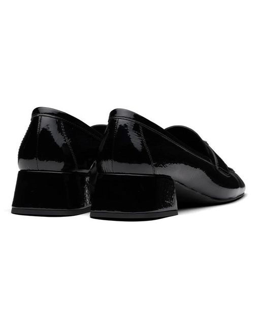 Prada Black (Wmns) Triangle Logo Patent Leather Shoes