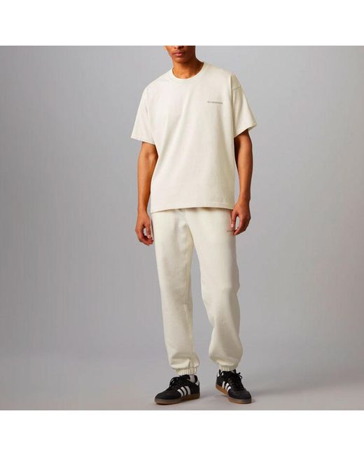 Adidas White Originals X Pharrell Williams Crossover Solid Color Lacing Bundle Feet Sports Pants for men