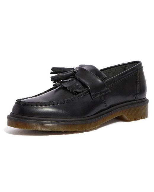 Dr. Martens Black Adrian Smooth Leather Tassel Loafers for men