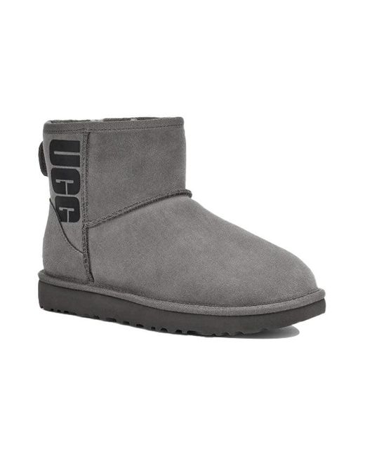 Ugg Gray Classic Mini Rubber Logo