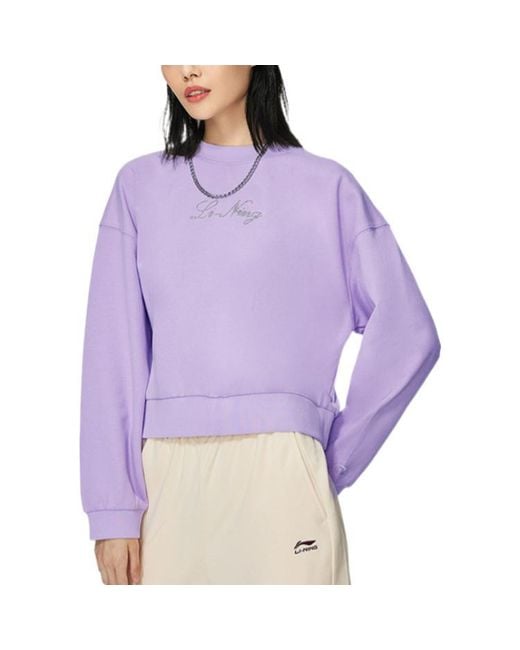 Li-ning Purple (Wmns) Lifestyle Classic Pullover