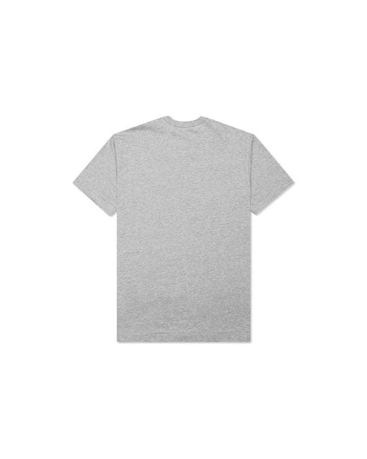 COMME DES GARÇONS PLAY Gray Basic T-Shirt Two Emblems for men