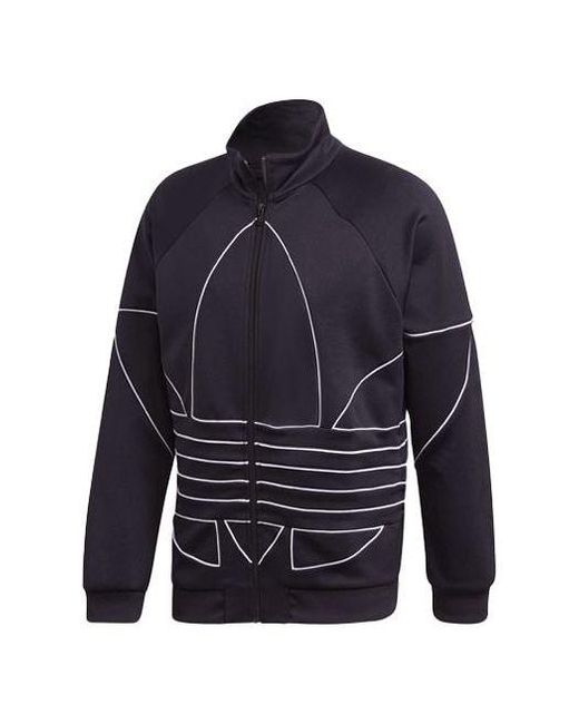 Adidas Blue Originals Large Stand Collar Casual Sports Jacket for men