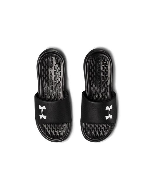 Under Armour Black Playmaker Fixed Strap Slippers for men