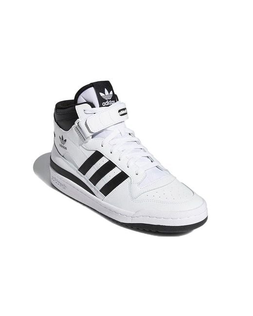 Adidas White Forum Mid Shoes for men