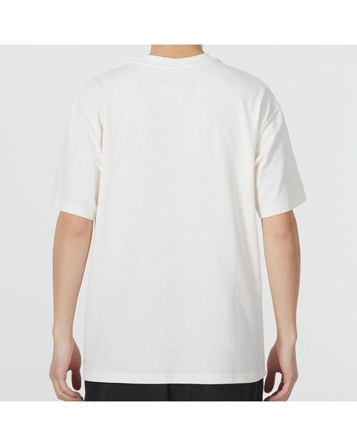 Nike White Basketball Earth Pattern Printing Round Neck Short Sleeve for men