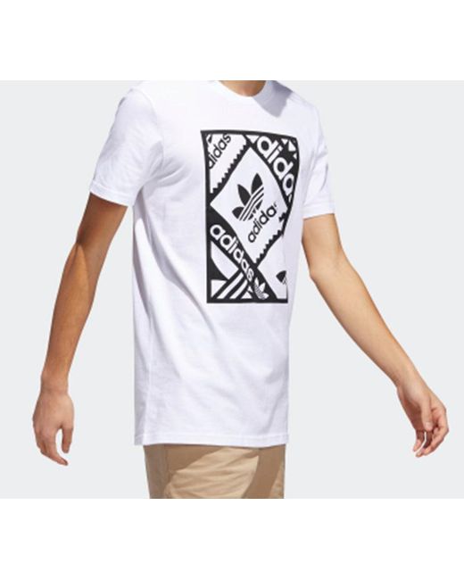 Adidas White Originals Stamptee Logo Printing Short Sleeve for men