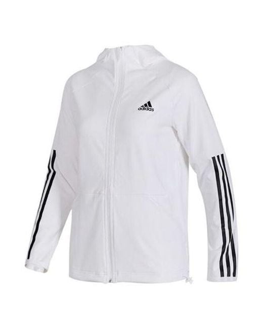 Adidas White (Wmns) 3S Fz Hoodie Training Hooded Jacket