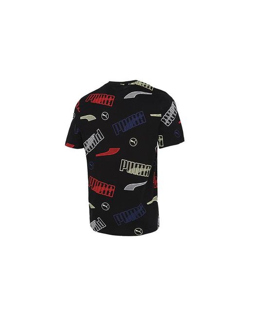 PUMA Black Solid Regular Fit T-Shirt for men