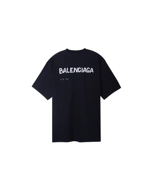 Balenciaga Black Hand Drawn T-Shirt Large Fit for men