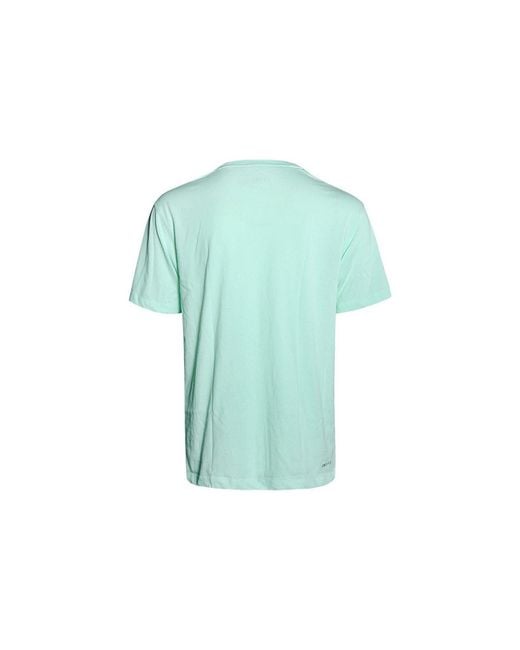 Nike Blue Solid Color Logo Round Neck Pullover Short Sleeve Mint T-Shirt for men