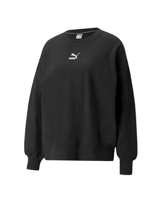PUMA (Wmns) Classics Logo Embroidery Round-Neck Sweatshirtblack