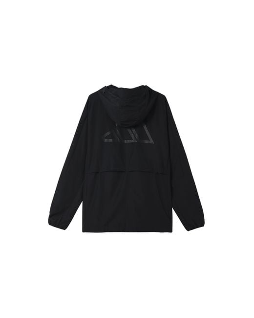 Adidas Black Sports Long Sleeves Woven Windproof Hooded Logo Jacket for men