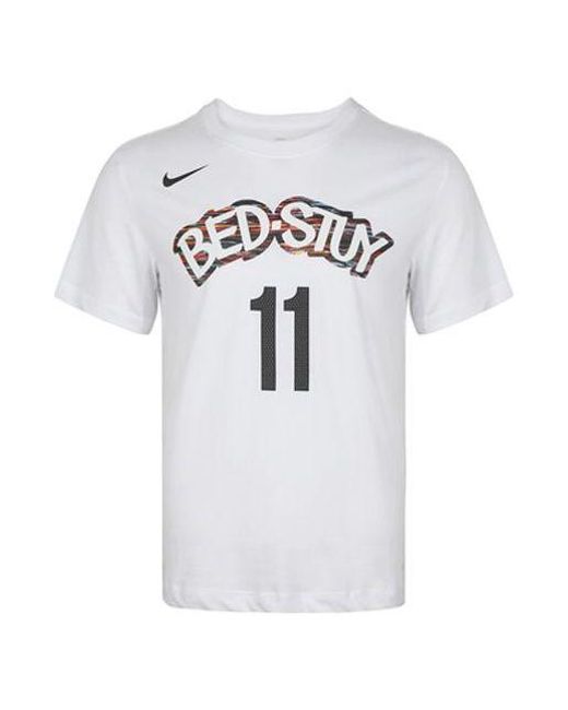 Nike White Dri-Fit Nba 19-20 Brooklyn Nets 11 Irving Tee for men